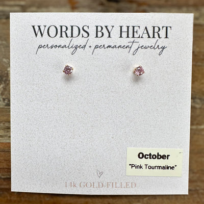 3mm “Birthstone” CZ Earrings
