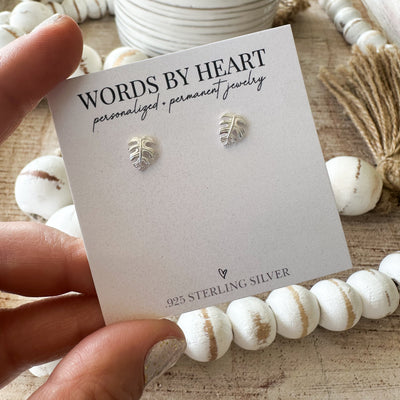 Monstera Leaf Post Earrings