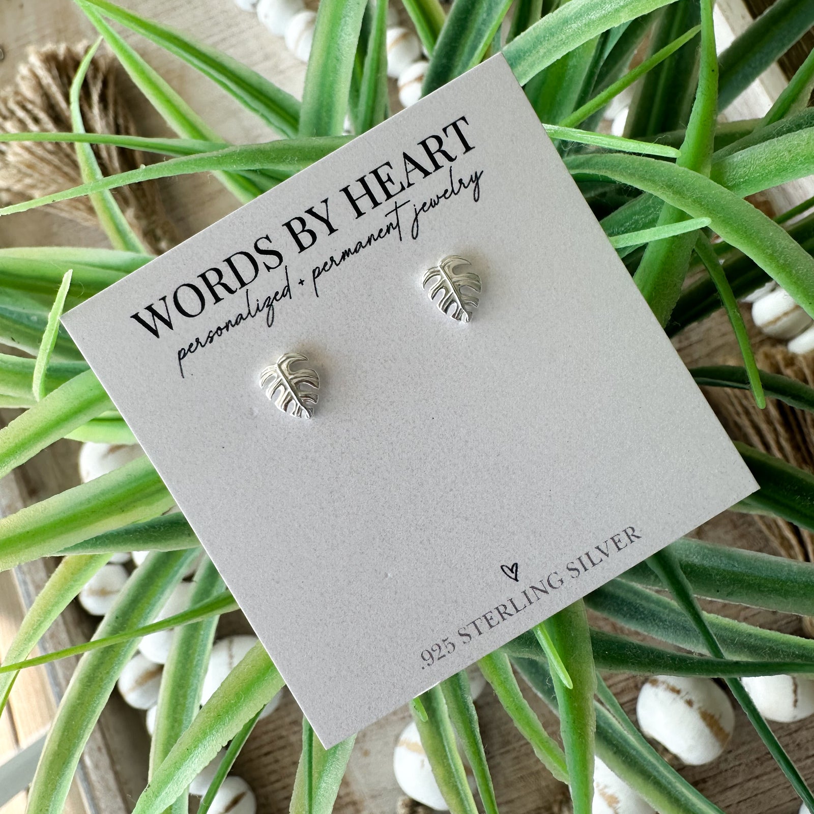 Monstera Leaf Post Earrings