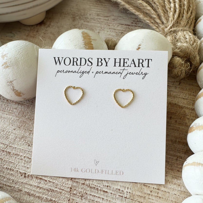 Sparkle Heart Wire Earrings