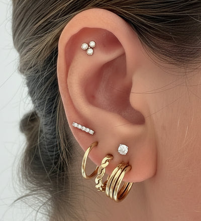 CZ Cluster Post Earrings