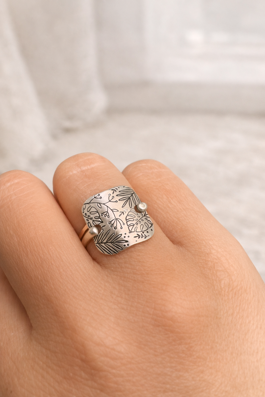 Sterling Silver Botanical Ring