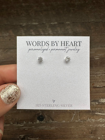 4mm “Birthstone” CZ Earrings