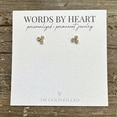 CZ Cluster Post Earrings