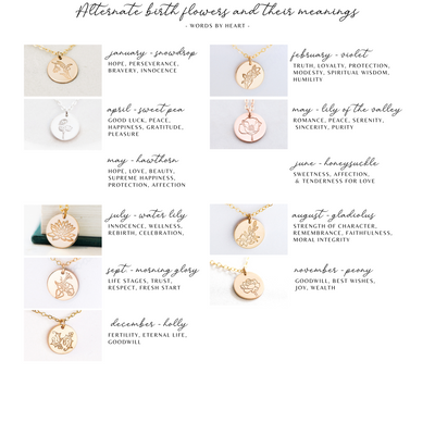 Birth Flower Disc Earrings