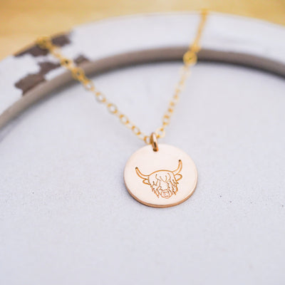 Scottish Highland Cow Necklace - Farm Animal Collection.