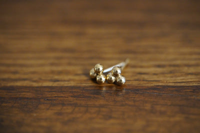 Trinity Cluster Gold Post Earrings