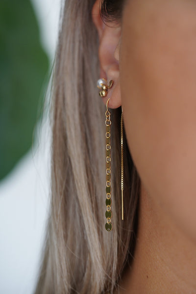 Sequin Chain Threader Earrings