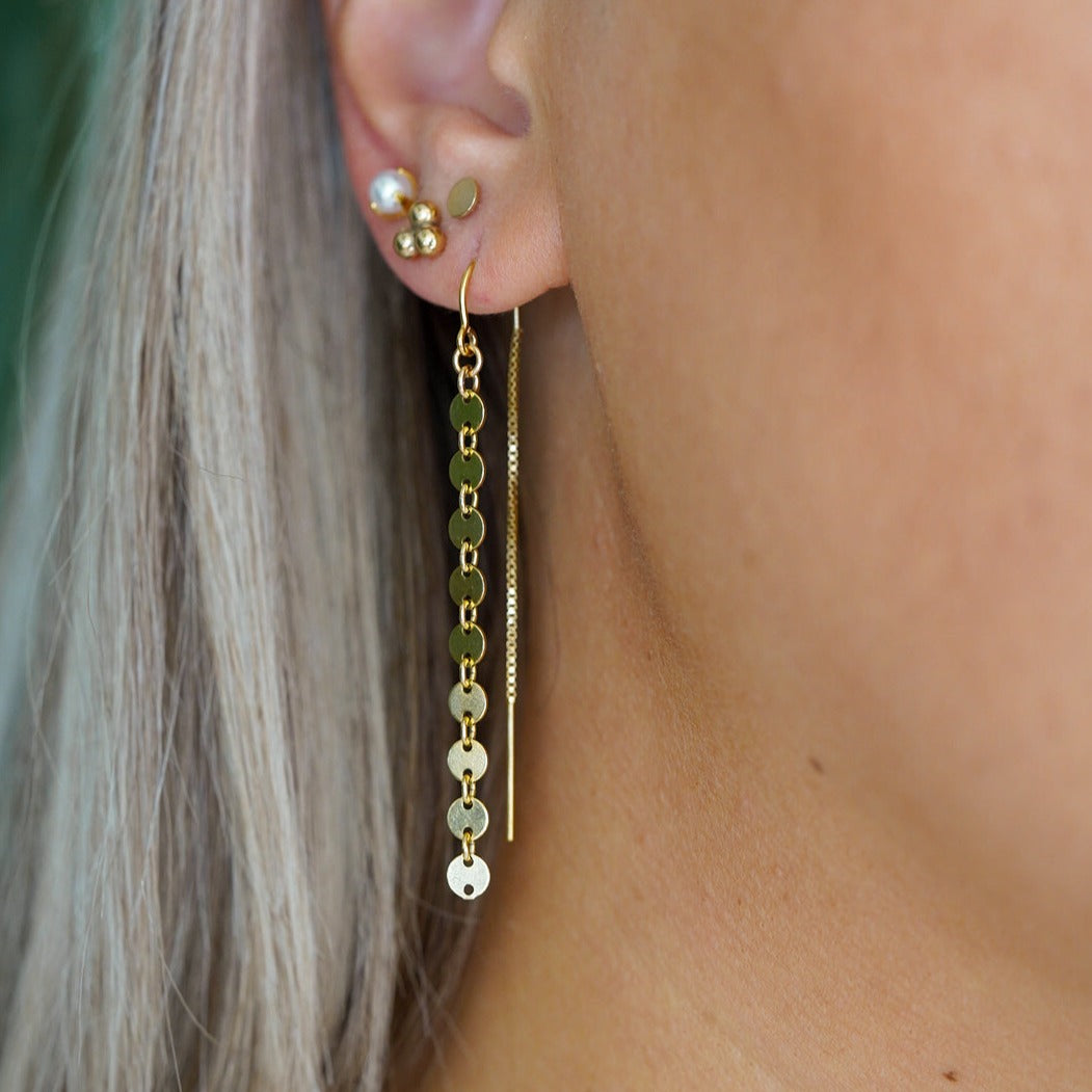 Sequin Chain Threader Earrings