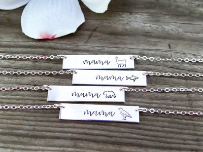 Words By Heart:Mama Animal Bar Necklace:Asheville, NC