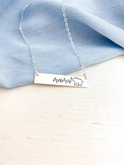 Words By Heart:Mama Animal Bar Necklace:Asheville, NC