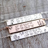 Words By Heart:Personalized Latitude Longitude Scene, Horizontal Bar Necklace:Asheville, NC