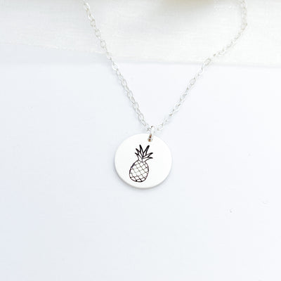 Words By Heart:Pineapple, 1'2" Disc Necklace:Asheville, NC