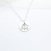 Words By Heart:Personalized Initial Mountain, 1'2" Disc Necklace:Asheville, NC