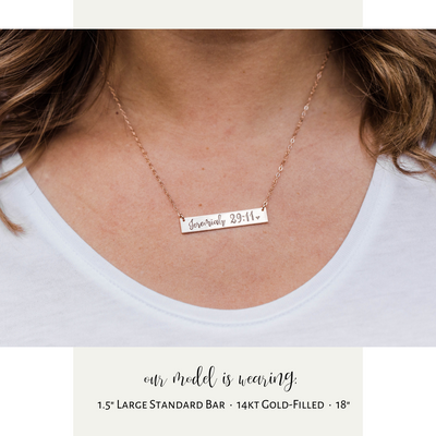 Words By Heart:Mama, Horizontal Bar Necklace:Asheville, NC