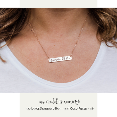 Words By Heart:Elephant Family, Large Horizontal Bar Necklace:Asheville, NC