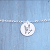 Words By Heart:ILY Sign Language, 1/2" Disc Necklace:Asheville, NC