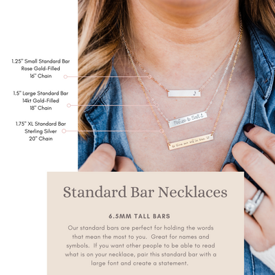 Words By Heart:Fall Scenery, Standard Horizontal Bar Necklace:Asheville, NC