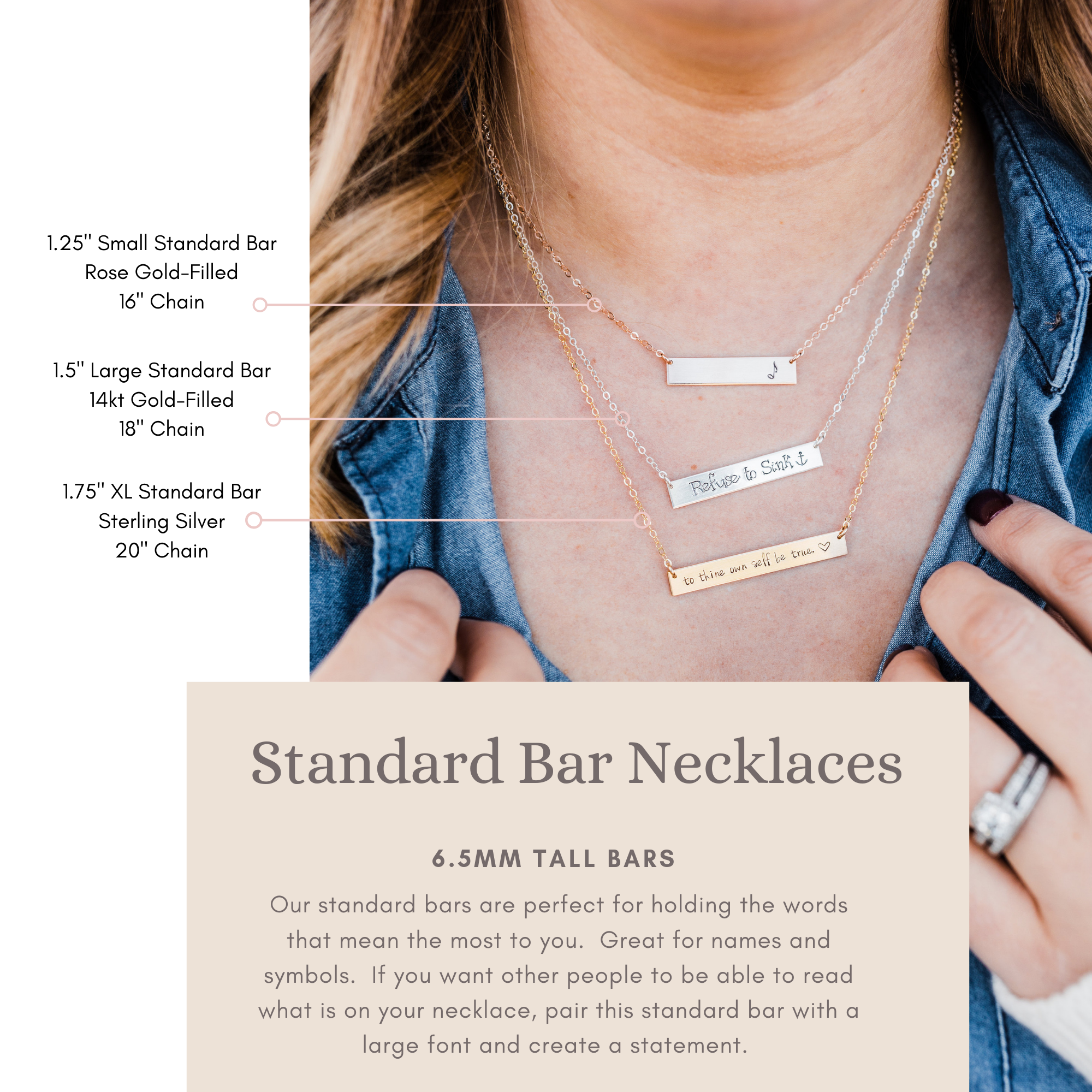 Horizontal hot sale bar necklaces