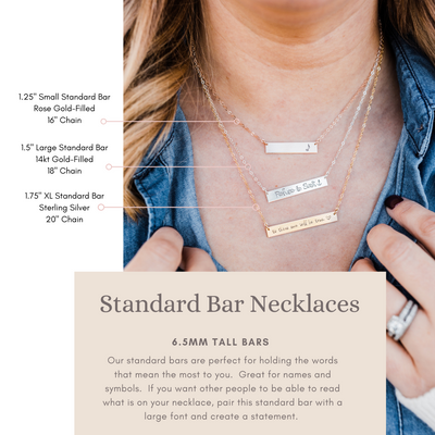 Words By Heart:Hen, Horizontal Bar Necklace:Asheville, NC