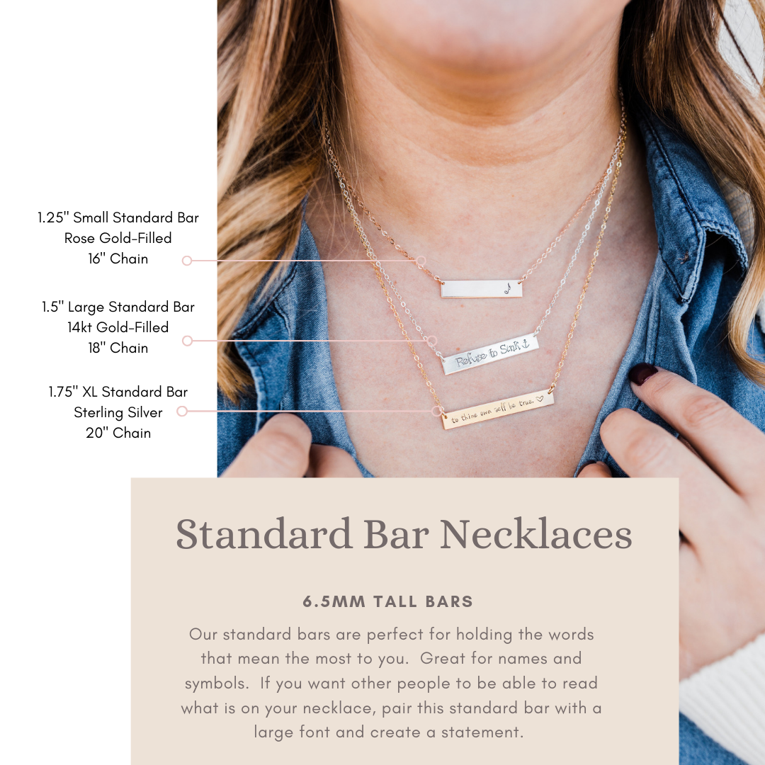 Best Selling Personalized Bar Necklace Words By Heart