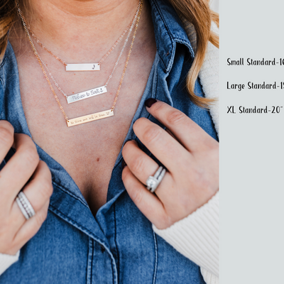 Words By Heart:Personalized Mama/Aunt/Grandma Horizontal Bar Necklace:Asheville, NC