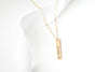 Words By Heart:Personalized Paw Print Vertical Bar Necklace:Asheville, NC