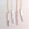 Words By Heart:Personalized Vertical Bar Necklace:Asheville, NC