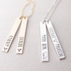 Words By Heart:Personalized Vertical Bar Necklace:Asheville, NC