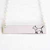 Words By Heart:Bull Terrier, Horizontal Bar Necklace:Asheville, NC