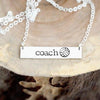 Words By Heart:Personalized Sports Necklace, Horizontal Bar Necklace:Asheville, NC