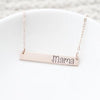 Words By Heart:Mama, Horizontal Bar Necklace:Asheville, NC