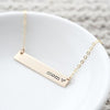 Words By Heart:Mom (with heart), Large Standard Horizontal Bar Necklace:Asheville, NC