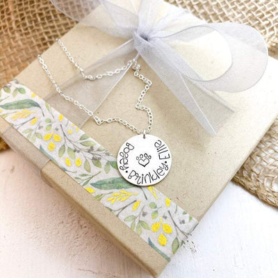 Words By Heart:Personalized Pet Name, Disc Necklace:Asheville, NC