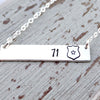 Words By Heart:Personalized Police Badge, Horizontal Bar Necklace:Asheville, NC