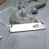 Words By Heart:Ichthus, Horizontal Bar Necklace:Asheville, NC