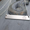 Words By Heart:Paw Print, Horizontal Bar Necklace:Asheville, NC