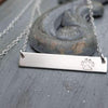 Words By Heart:Paw Print, Horizontal Bar Necklace:Asheville, NC
