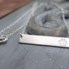 Words By Heart:Paw Print, Horizontal Bar Necklace:Asheville, NC