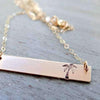 Words By Heart:Palm Tree, Horizontal Bar Necklace:Asheville, NC