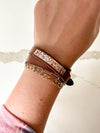 North Carolina Bound Double Wrap Leather Bracelet