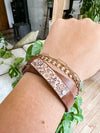 The Cow + the Butterfly Double Wrap Leather Bracelet