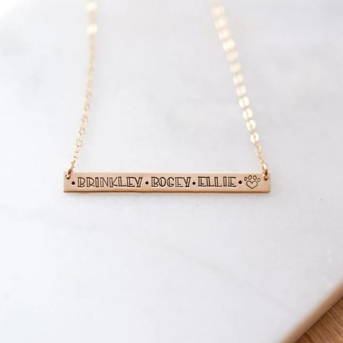 Personalized Pet Name Bar Necklace