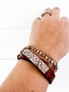 The Cow + the Butterfly Double Wrap Leather Bracelet