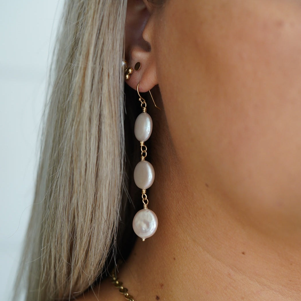 Trilogy Cultured Freshwater Pearl Coin Earrings