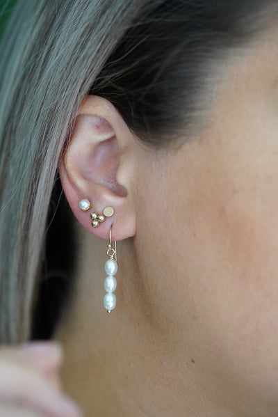 Ana Triple Stacked Freshwater Pearl Drops