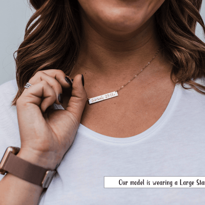 Words By Heart:Personalized Latitude Longitude Scene, Horizontal Bar Necklace:Asheville, NC